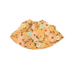 Roxy Floral Mini Skirt Tiered Ruffle Boho Cottagecore